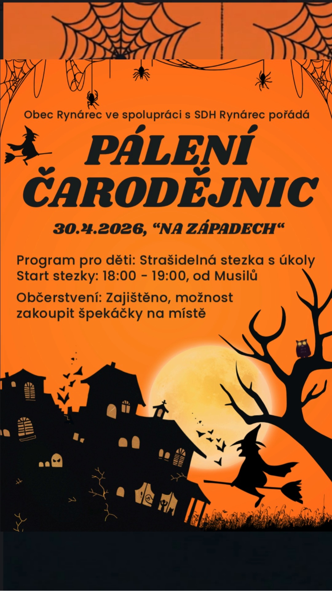 Zveme vás na tradiční pálení čarodějnic v Rynárci Na Západech🧙‍♀️🧹 #sdhrynarec #fireshow #palenicarodejnic #witch #pohadky